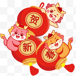 猪年新年底纹背景图片_新年贺新春小龙png图片