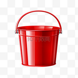 塑料桶盆图片_图形红色塑料桶元素立体免抠图案