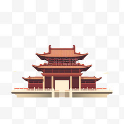 矢量中国建筑图片_矢量中国建筑元素立体免抠图案