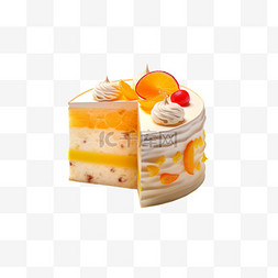 奶油质感图片_质感奶油蛋糕元素立体免抠图案