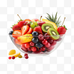 简洁水果图片_简洁水果拼盘元素立体免抠图案
