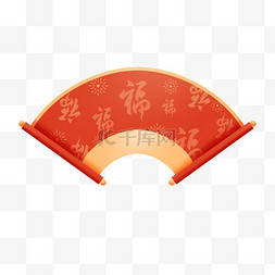 红色画卷图片_新年新春元宵节福字横幅卷轴边框