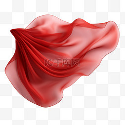 中式红布图片_ai飘逸红元素立体免抠图案