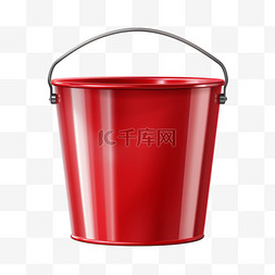 特色红色塑料桶元素立体免抠图案