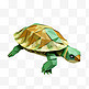 折纸乌龟元素立体免抠图案