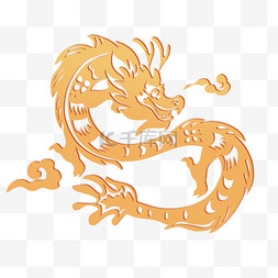 微立体龙年中国龙龙形象剪纸设计