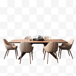 简单餐桌家具元素立体免抠图案