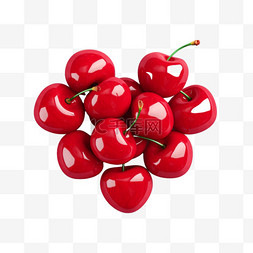 几何樱桃水果元素立体免抠图案