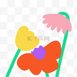 多巴胺配色彩色春季花朵图片