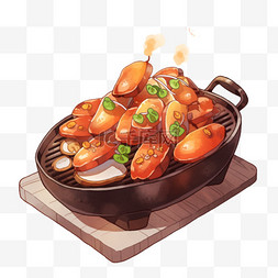 特色炖煮烤肉图片_春节温馨围炉煮茶冬季菜肴39图片