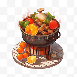 特色炖煮烤肉图片_春节温馨围炉煮茶冬季菜肴21图片