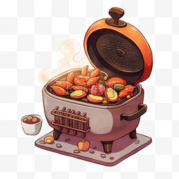 春节温馨围炉煮茶冬季菜肴34元素