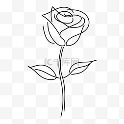 玫瑰花味香水图片_钢笔线条画玫瑰花元素
