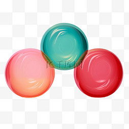 球体装饰图片_卡通彩色球体元素立体免扣图案