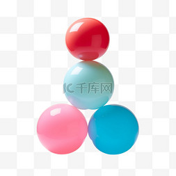 图形彩色球体元素立体免扣图案
