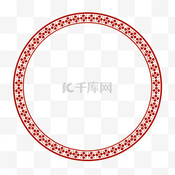 中式圆形红色边框图片_红色中式圆形边框新年春节剪纸元