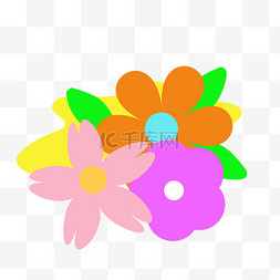 花朵配色图片_彩色多巴胺花朵设计