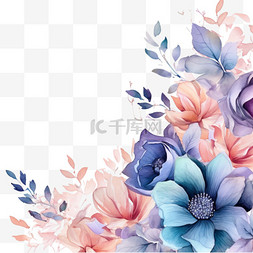 背景素材模板图片_浪漫花卉水彩背景模板