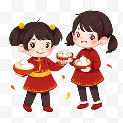 春节背景图片_新年元宵节孩子元宵元素卡通手绘