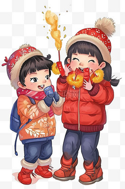 毛线帽图片_孩子新年放烟花卡通手绘元素