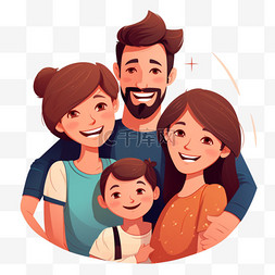 一组家庭的插图图片_一组幸福的家庭插图