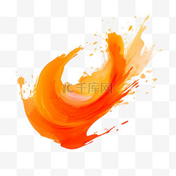 抽象水彩画图片_抽象橙色水彩画笔触