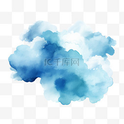 水空间图片_抽象水彩蓝云