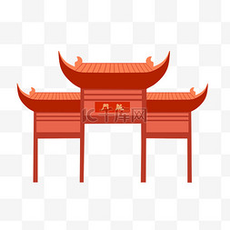 开门红屋顶图片_龙门中国风门头设计图