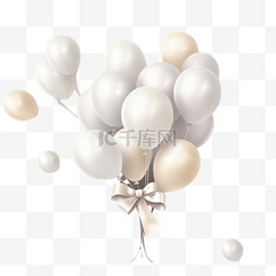 气球真的图片_逼真的白色节日庆祝背景