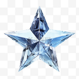 真实水晶星星元素立体免抠图案