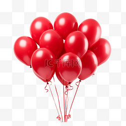 红色图案气球图片_素材红色气球元素立体免抠图案