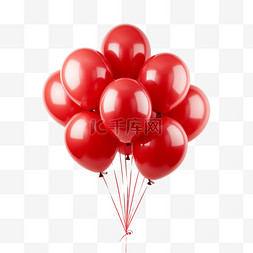 创意红色图案图片_创意红色气球元素立体免抠图案