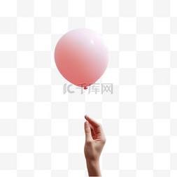 卡通红色气球元素立体免抠图案