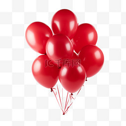 矢量红色气球元素立体免抠图案