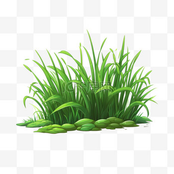 3d茂密草丛元素立体免抠图案