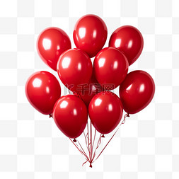 装饰红色气球图片_数字艺术红色气球元素立体免抠图