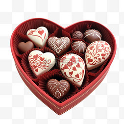 爱心拼凑成的爱心图片_造型爱心巧克力元素立体免扣图案