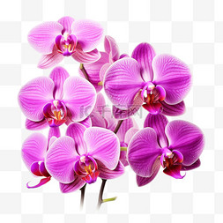 装饰紫色蝴蝶兰元素立体免扣图案