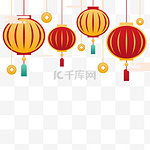 中国风新年元旦春节立体灯笼PNG素材