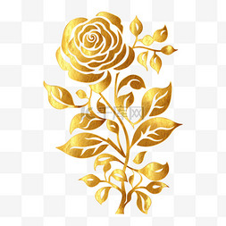 金箔玫瑰花图片_金箔玫瑰花情人节元素