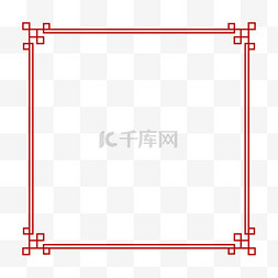 简约线条边框纹理图片_红色中式简约线条边框新年装饰元