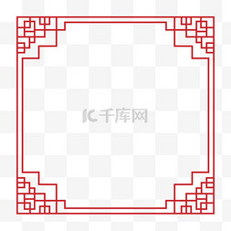 中式红色线条纹理边框新年装饰元