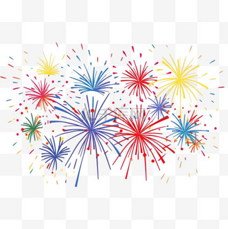 新年烟花庆祝卡通免抠图片