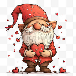 情人节巧克力背景图片_情人节老人拿着心卡通元素手绘
