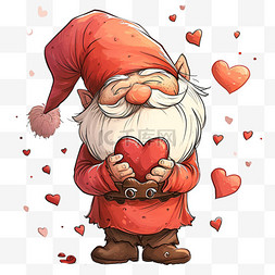 情人节巧克力背景图片_情人节老人拿着心手绘元素卡通
