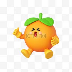 橘子可爱图片_C4D卡通拟人橘子素材