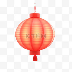 中国新年灯笼红色图片_新年红色3d灯笼免抠元素