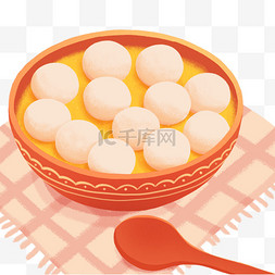勺子中的汤圆图片_元宵节快乐传统习俗吃汤圆