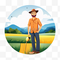 农民在农田不同场景插画务农设计