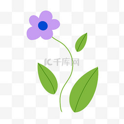 春天几何彩色花草紫色花卉PNG素材